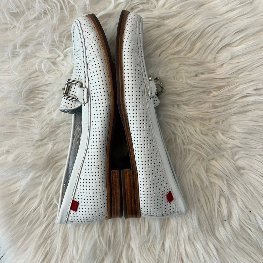 Women's White Loafers with Silver Accents - Picture 3 of 9